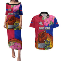 Haiti Battle of Vertieres Couples Matching Puletasi Dress and Hawaiian Shirt The Haitian Revolution 220th Anniversary Polynesian Style LT03 Red - Polynesian Pride
