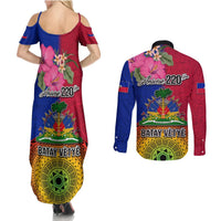 Haiti Battle of Vertieres Couples Matching Summer Maxi Dress and Long Sleeve Button Shirt The Haitian Revolution 220th Anniversary Polynesian Style LT03 - Polynesian Pride
