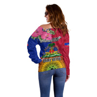 Haiti Battle of Vertieres Off Shoulder Sweater The Haitian Revolution 220th Anniversary Polynesian Style LT03 - Polynesian Pride