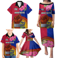 Personalised Haiti Battle of Vertieres Family Matching Puletasi Dress and Hawaiian Shirt The Haitian Revolution 220th Anniversary Polynesian Style LT03 - Polynesian Pride