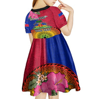 Personalised Haiti Battle of Vertieres Kid Short Sleeve Dress The Haitian Revolution 220th Anniversary Polynesian Style LT03 - Polynesian Pride
