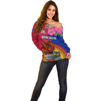 Personalised Haiti Battle of Vertieres Off Shoulder Sweater The Haitian Revolution 220th Anniversary Polynesian Style LT03 - Polynesian Pride