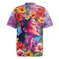 Polynesian Women Rugby Jersey Tropical Plant - Vibrant Surreal Dreamscape Vibe