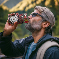 Personalised Aotearoa and Australia Together 4 in 1 Can Cooler Tumbler Koru and Kangaroo - Taniko with Aboriginal Motif