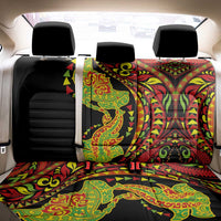 Hawaiian Manta Ray and Hammerhead Shark Tribal Tattoo Back Car Seat Cover with Polynesian Tribal Pattern Kanaka Maoli Flag Color LT03 - Polynesian Pride