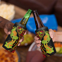 Hawaiian Manta Ray and Hammerhead Shark Tribal Tattoo 4 in 1 Can Cooler Tumbler with Polynesian Tribal Pattern Kanaka Maoli Flag Color LT03 - Polynesian Pride