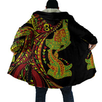 Hawaiian Manta Ray and Hammerhead Shark Tribal Tattoo Cloak with Polynesian Tribal Pattern Kanaka Maoli Flag Color LT03 - Polynesian Pride
