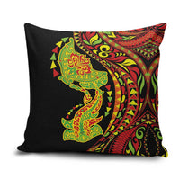 Hawaiian Manta Ray and Hammerhead Shark Tribal Tattoo Pillow Cover with Polynesian Tribal Pattern Kanaka Maoli Flag Color LT03 Multicolor - Polynesian Pride