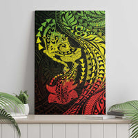 Hawaiian Manta Ray and Hammerhead Shark Tribal Tattoo Canvas Wall Art with Polynesian Tribal Pattern Reggae Style