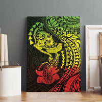 Hawaiian Manta Ray and Hammerhead Shark Tribal Tattoo Canvas Wall Art with Polynesian Tribal Pattern Reggae Style
