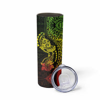 Hawaiian Manta Ray and Hammerhead Shark Tribal Tattoo Skinny Tumbler with Polynesian Tribal Pattern Reggae Style LT03 - Polynesian Pride