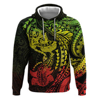 Hawaiian Manta Ray and Hammerhead Shark Tribal Tattoo Zip Hoodie with Polynesian Tribal Pattern Reggae Style LT03 Pullover Hoodie Multicolor - Polynesian Pride