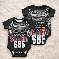 Super Samoa-Six Eight Five to The World Baby Onesie Traditional Samoan Tattoo Black Color