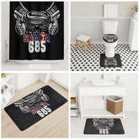 Super Samoa-Six Eight Five to The World Bathroom Set Traditional Samoan Tattoo Black Color