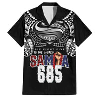 Super Samoa-Six Eight Five to The World Family Matching Long Sleeve Bodycon Dress and Hawaiian Shirt Traditional Samoan Tattoo Black Color LT03 Dad's Shirt - Short Sleeve Black - Polynesian Pride