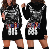 Super Samoa-Six Eight Five to The World Hoodie Dress Traditional Samoan Tattoo Black Color