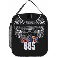 Super Samoa-Six Eight Five to The World Lunch Bag Traditional Samoan Tattoo Black Color