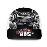 Super Samoa-Six Eight Five to The World Mesh Trucker Cap Traditional Samoan Tattoo Black Color