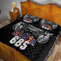 Super Samoa-Six Eight Five to The World Quilt Bed Set Traditional Samoan Tattoo Black Color