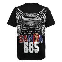Super Samoa-Six Eight Five to The World Rugby Jersey Traditional Samoan Tattoo Black Color