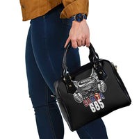 Super Samoa-Six Eight Five to The World Shoulder Handbag Traditional Samoan Tattoo Black Color