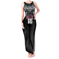 Super Samoa-Six Eight Five to The World Tank Maxi Dress Traditional Samoan Tattoo Black Color