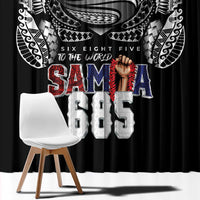 Super Samoa-Six Eight Five to The World Window Curtain Traditional Samoan Tattoo Black Color
