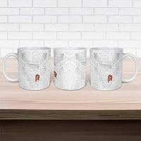 Super Samoa-Six Eight Five to The World Ceramic Mug Traditional Samoan Tattoo All White
