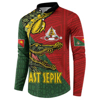 Sepik River Crocodile & Arts Festival Melanesian Pattern Button Sweatshirt