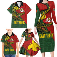 Sepik River Crocodile & Arts Festival Melanesian Pattern Family Matching Long Sleeve Bodycon Dress and Hawaiian Shirt LT03 - Polynesian Pride