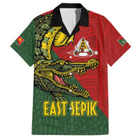Sepik River Crocodile & Arts Festival Melanesian Pattern Family Matching Short Sleeve Bodycon Dress and Hawaiian Shirt LT03 Dad's Shirt - Short Sleeve Red - Polynesian Pride