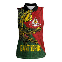 Sepik River Crocodile & Arts Festival Melanesian Pattern Women Sleeveless Polo Shirt
