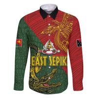 Sepik River Crocodile & Arts Festival Family Matching Long Sleeve Bodycon Dress and Hawaiian Shirt Bird-of-paradise Melanesian Tattoo LT03 Dad's Shirt - Long Sleeve Red - Polynesian Pride