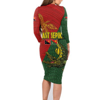 Sepik River Crocodile & Arts Festival Family Matching Long Sleeve Bodycon Dress and Hawaiian Shirt Bird-of-paradise Melanesian Tattoo LT03 - Polynesian Pride