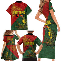 Sepik River Crocodile & Arts Festival Family Matching Short Sleeve Bodycon Dress and Hawaiian Shirt Bird-of-paradise Melanesian Tattoo LT03 - Polynesian Pride