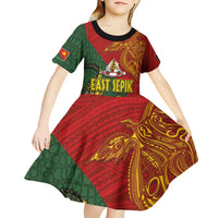 Sepik River Crocodile & Arts Festival Kid Short Sleeve Dress Bird-of-paradise Melanesian Tattoo