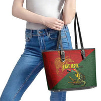 Sepik River Crocodile & Arts Festival Leather Tote Bag Bird-of-paradise Melanesian Tattoo LT03 - Polynesian Pride