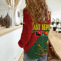 Sepik River Crocodile & Arts Festival Women Casual Shirt Bird-of-paradise Melanesian Tattoo LT03 - Polynesian Pride