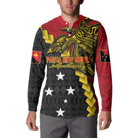 Papua New Guinea Independence Day Button Sweatshirt Bird-of-paradise Melanesian Tattoo