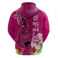 Polynesian Fiji Hoodie Shark and Hibiscus Tapa Pattern Purple Version LT03 - Polynesian Pride