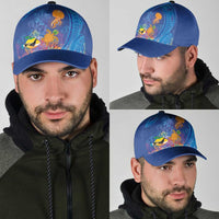 Hawaiian Funny Fruits Sea Animals Classic Cap Mango Reef Triggerfish and Pineapple Turtle and Mandarin Jellyfish LT03 - Polynesian Pride