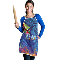 Fiji Day Apron Coral Reef with Tapa Motifs and Hibiscus Ocean Vibe LT03 - Polynesian Pride