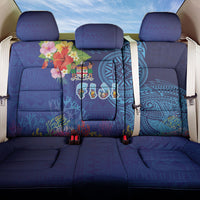 Fiji Day Back Car Seat Cover Coral Reef with Tapa Motifs and Hibiscus Ocean Vibe LT03 One Size Blue - Polynesian Pride