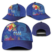 Fiji Day Classic Cap Coral Reef with Tapa Motifs and Hibiscus Ocean Vibe LT03 - Polynesian Pride