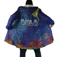 Fiji Day Cloak Coral Reef with Tapa Motifs and Hibiscus Ocean Vibe LT03 - Polynesian Pride