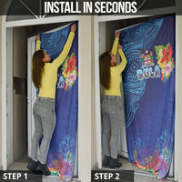 Fiji Day Door Cover Coral Reef with Tapa Motifs and Hibiscus Ocean Vibe LT03 - Polynesian Pride