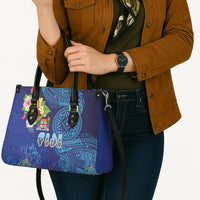 Fiji Day Leather Bag Coral Reef with Tapa Motifs and Hibiscus Ocean Vibe LT03 - Polynesian Pride