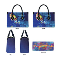 Fiji Day Leather Bag Coral Reef with Tapa Motifs and Hibiscus Ocean Vibe LT03 - Polynesian Pride
