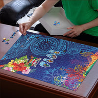 Fiji Day Puzzle Coral Reef with Tapa Motifs and Hibiscus Ocean Vibe LT03 - Polynesian Pride