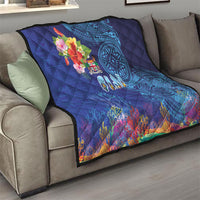 Fiji Day Quilt Coral Reef with Tapa Motifs and Hibiscus Ocean Vibe LT03 - Polynesian Pride